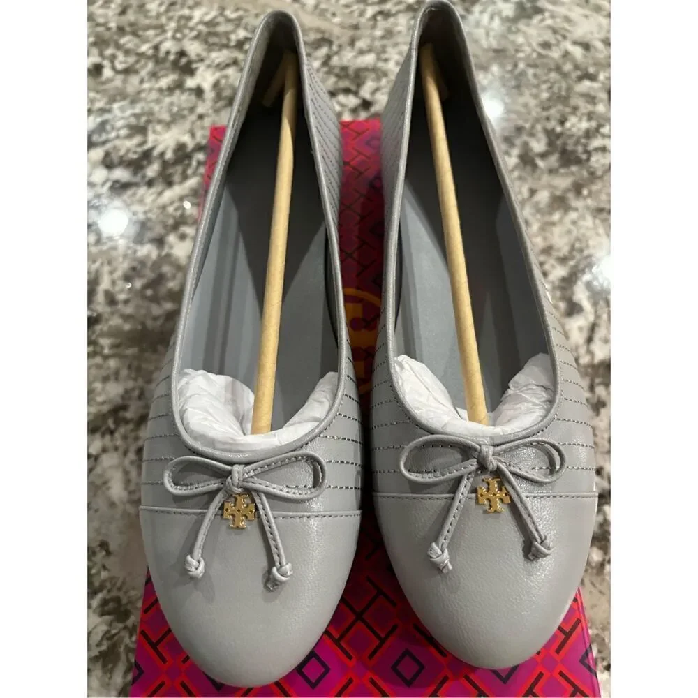 NWT Tory Burch Cap-Toe Quilted Ballet Flats